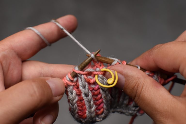 Step 6: Slip stitch to left-hand needle.