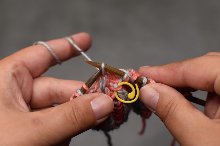 Step 8: Slip stitch back to right-hand needle.