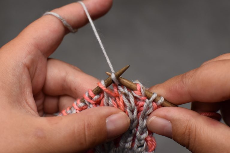 Step 4: Slip stitch to left-hand needle.