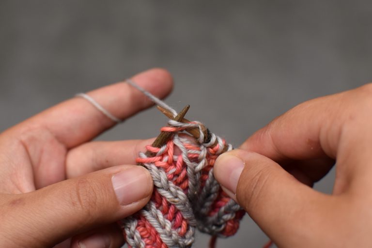 Step 3: Brioche knit same stitch again.