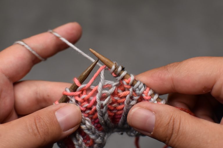 Step 4: Take stitch off left-hand needle to complete the increase.