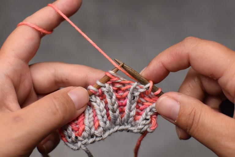 Step 1: Bring yarn to front.