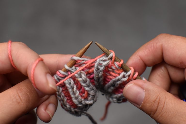 Step 3: Bring working yarn back to front.