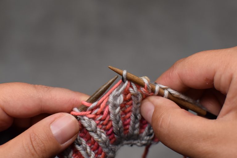 Step 7: Slip stitch back to right-hand needle.