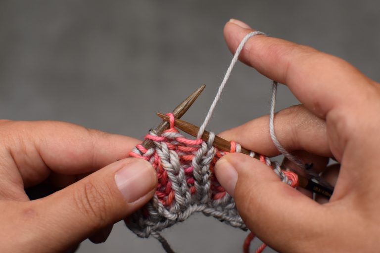 Step 2: Slip stitch knit-wise.